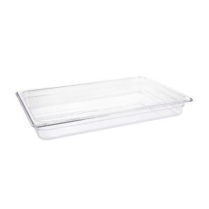 Vogue Polycarbonate 1/1 Gastronorm Container 65mm Clear - U224  - 1