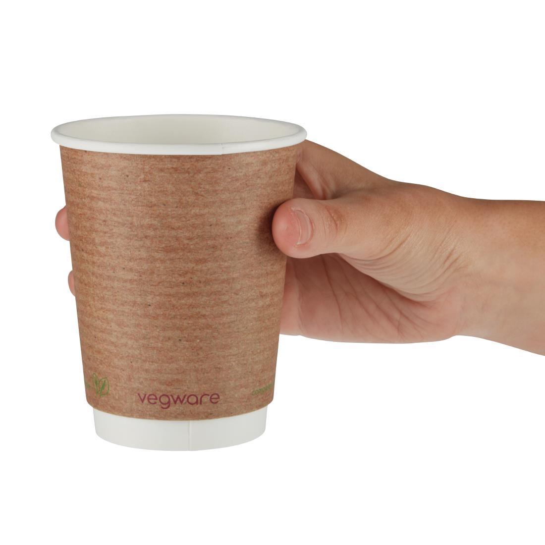 Vegware Compostable Coffee Cups Double Wall 340ml / 12oz (Pack of 500) - GH021  - 3