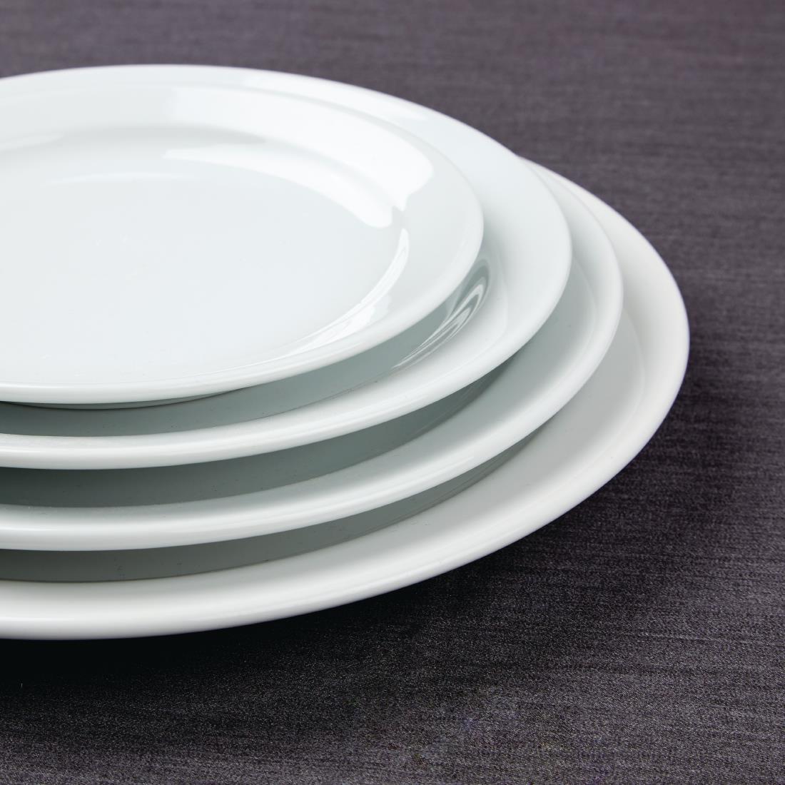 Olympia Athena Narrow Rimmed Plates 205mm (Pack of 12) - CF362  - 9