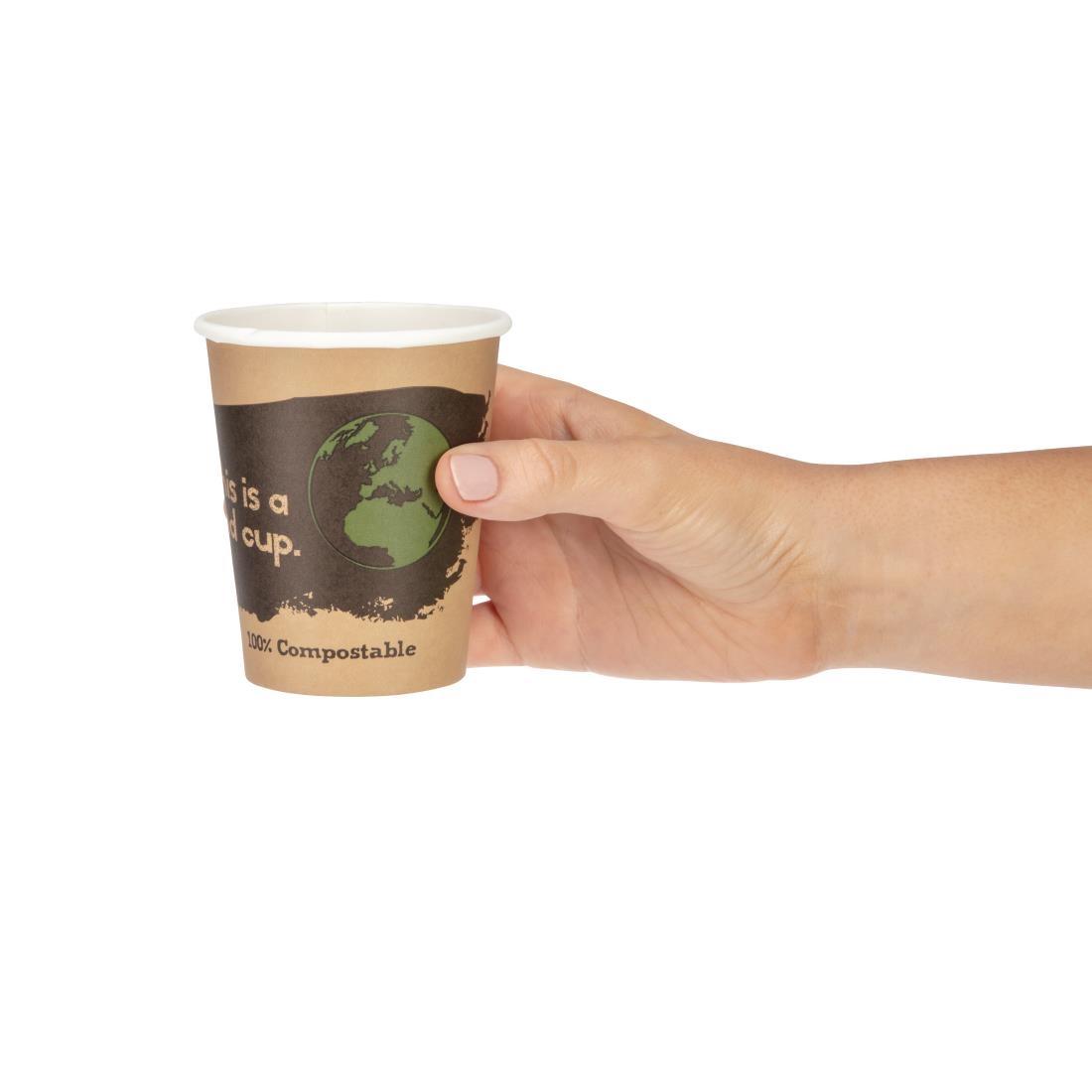 Fiesta Compostable Coffee Cups Single Wall 225ml / 8oz (Pack of 50) - DS057  - 5