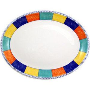 Churchill New Horizons Chequered Border Oval Platters 360mm (Pack of 12) - M837  - 1