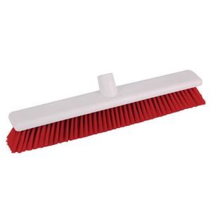 Jantex Hygiene Broom Soft Bristle Red 18in - DN833  - 1