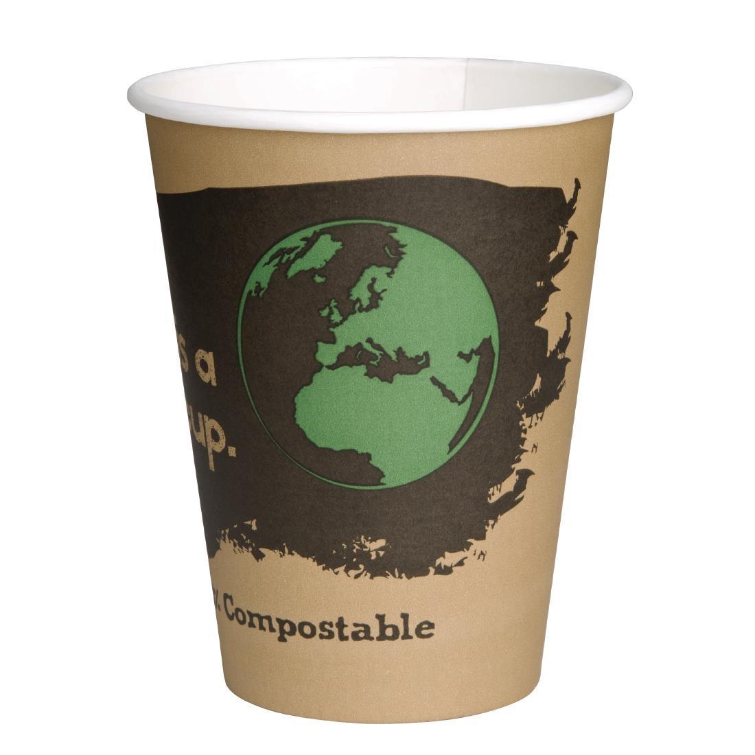 Fiesta Green 12oz Compostable Hot Cups and Lids Bundle (Pack of 1000) - SA486  - 3