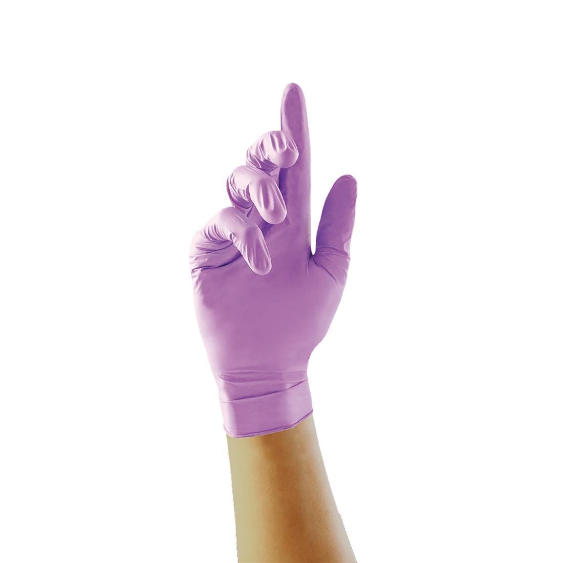 Pearl Powder-Free Nitrile Gloves Purple Small - Pack of 100 - DB052-S - 2