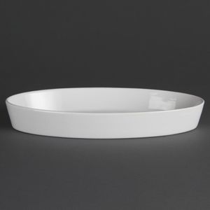 Olympia Whiteware Oval Sole Dishes 283 x 152mm (Pack of 6) - W409  - 1