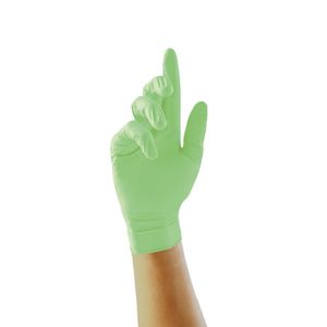 Pearl Powder-Free Nitrile Gloves Green Extra Large - Pack of 100 - FA283-XL - 1