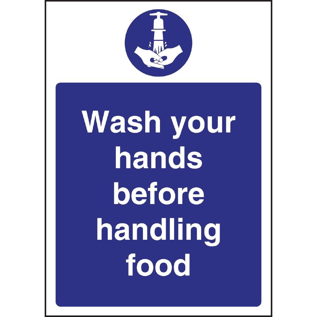 Vogue Wash hands Before Handling Food Sign - W110  - 1