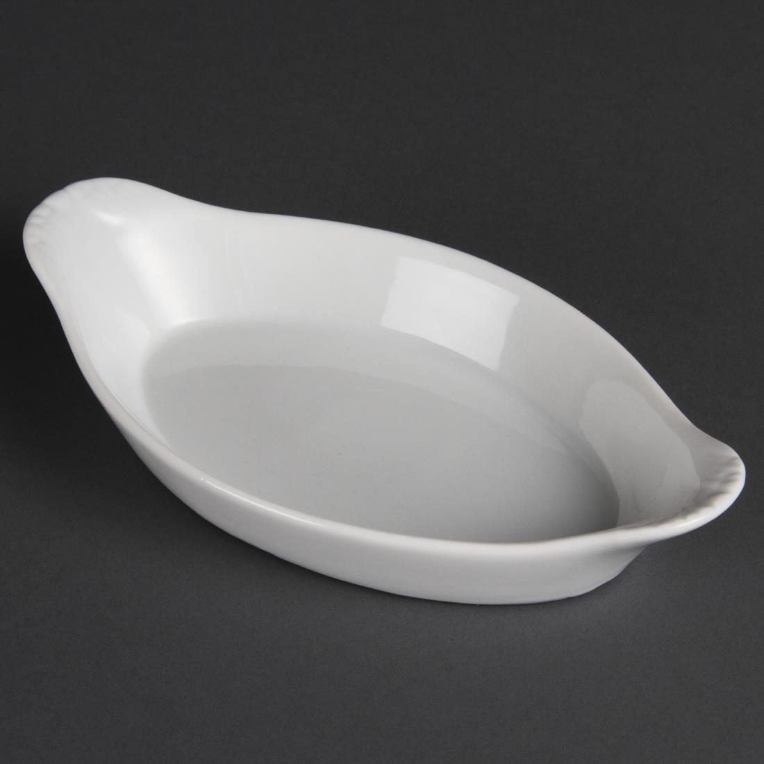 Olympia Whiteware Oval Eared Dishes 204mm (Pack of 6) - W441  - 1