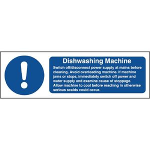 Vogue Dishwasher Machine Safety Sign - W199  - 1