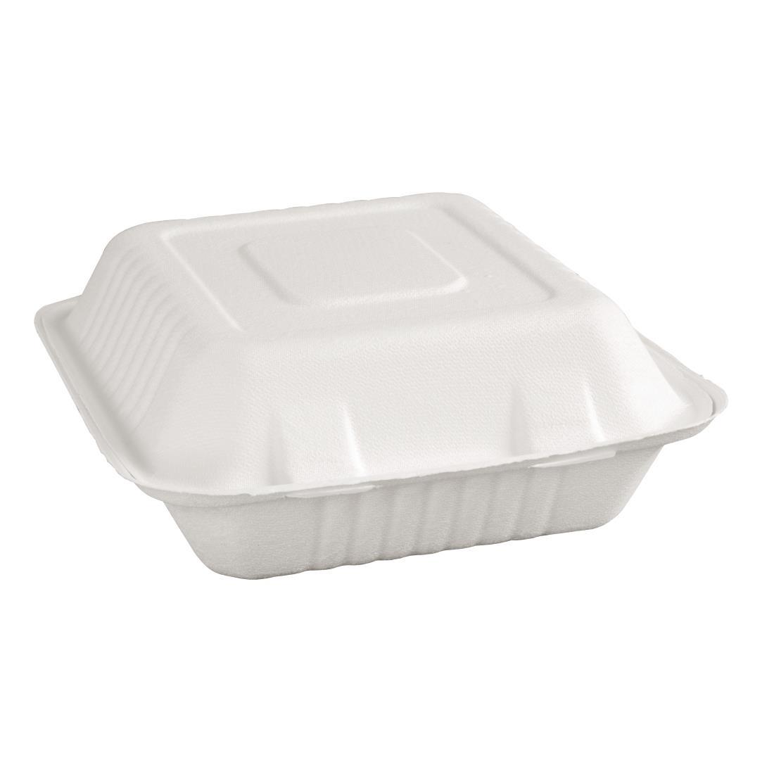 Fiesta Compostable Bagasse Hinged Food Containers 223mm (Pack of 200) - FC525  - 2