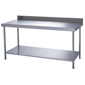 Parry Fully Welded Stainless Steel Wall Table with Undershelf 600x700mm - DC612  - 1