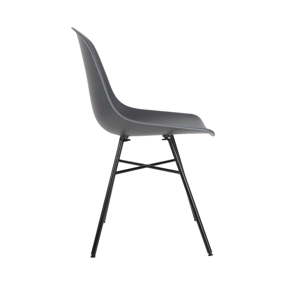 Bolero Arlo Side Chairs with Metal Frame Charcoal (Pack of 2) - DY347  - 2