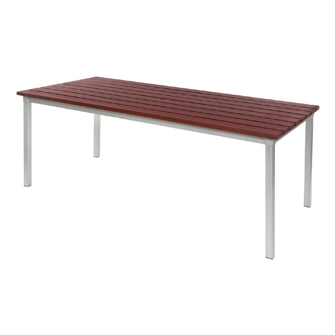 Enviro Outdoor Walnut Effect Faux Wood Table 1800mm - CK810  - 1