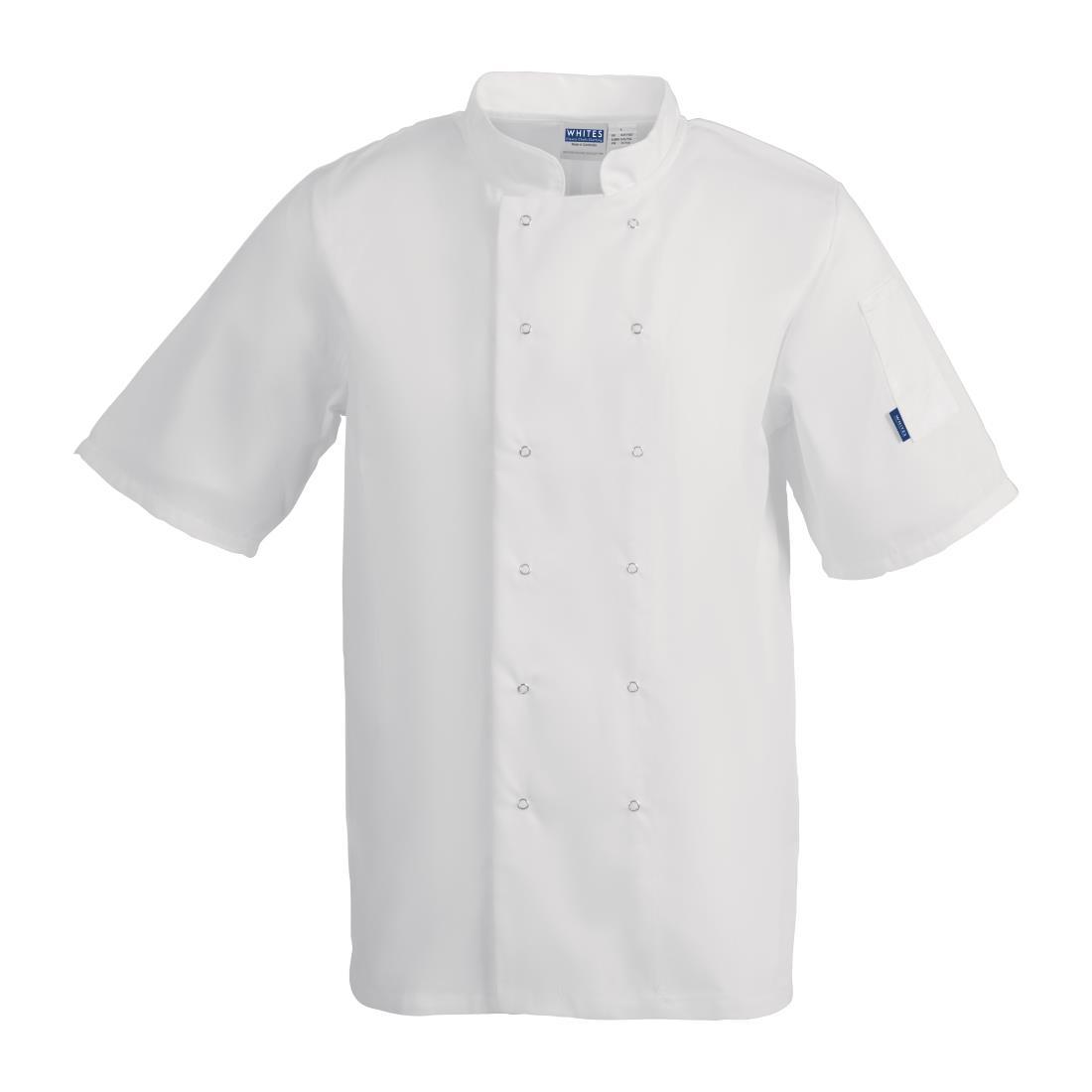 Whites Vegas Unisex Chefs Jacket Short Sleeve White S - A211-S  - 1