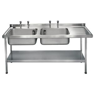 Franke Sissons Stainless Steel Double Sink Right Hand Drainer 1800x650mm - DN621  - 1