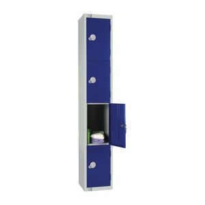 Elite Four Door Manual Combination Locker Locker Blue with Sloping Top - W947-CLS  - 1