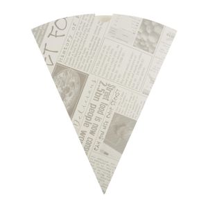 Colpac Biodegradable Newspaper Print Paper Chip Cones 183mm (Pack of 1000) - CE230  - 1