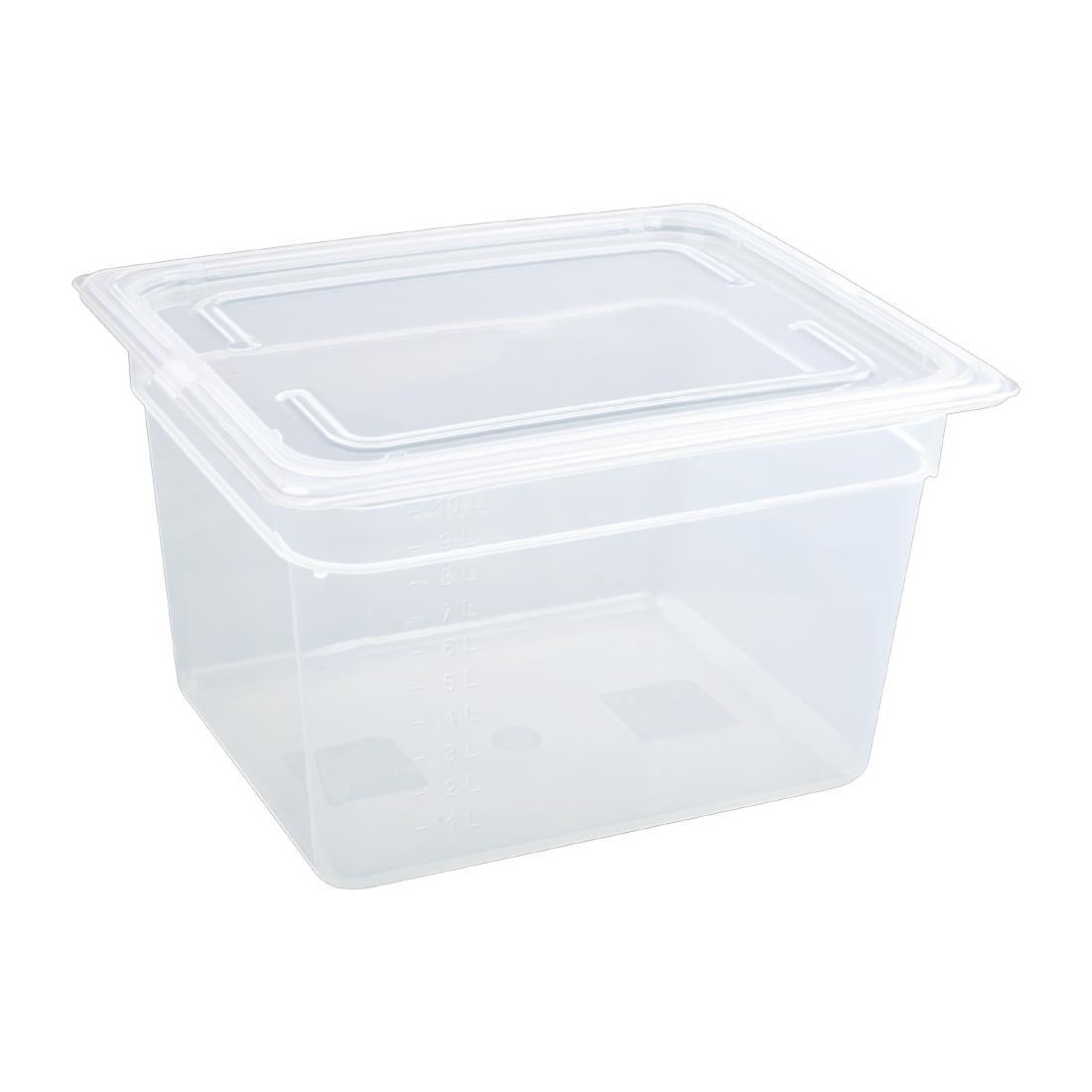 Vogue Polypropylene 1/2 Gastronorm Container with Lid 200mm (Pack of 4) - GJ517  - 2
