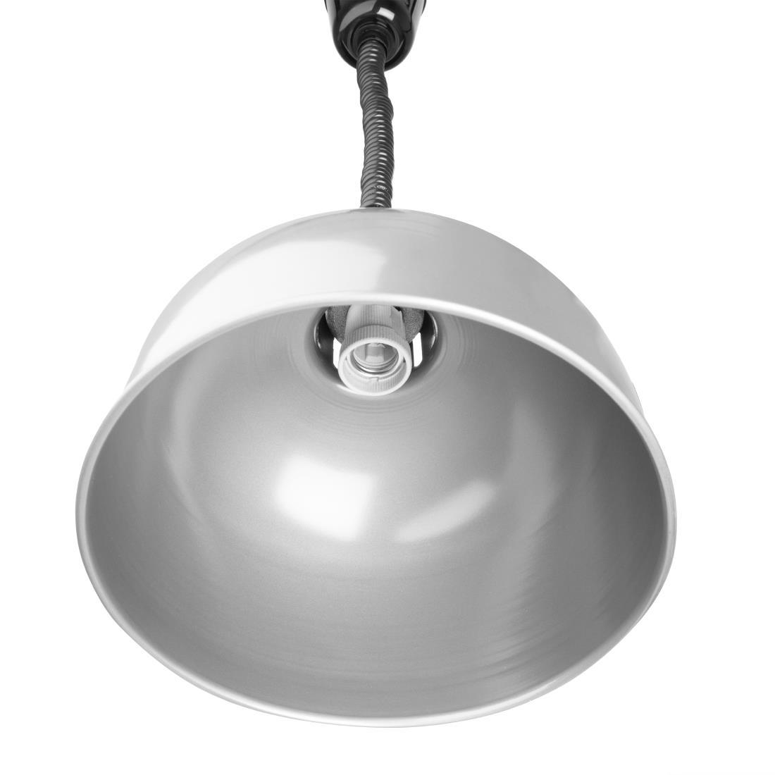 Buffalo Retractable Dome Heat Lamp Silver 2.5kW - DY461  - 3