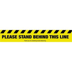 Please Stand Behind This Line Social Distancing Floor Graphic 600mm - FN359  - 1
