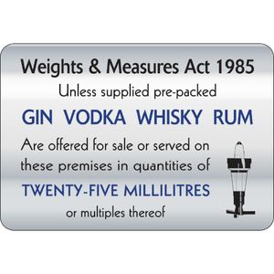 25ml Weights & Measures Act Sign - W317  - 1