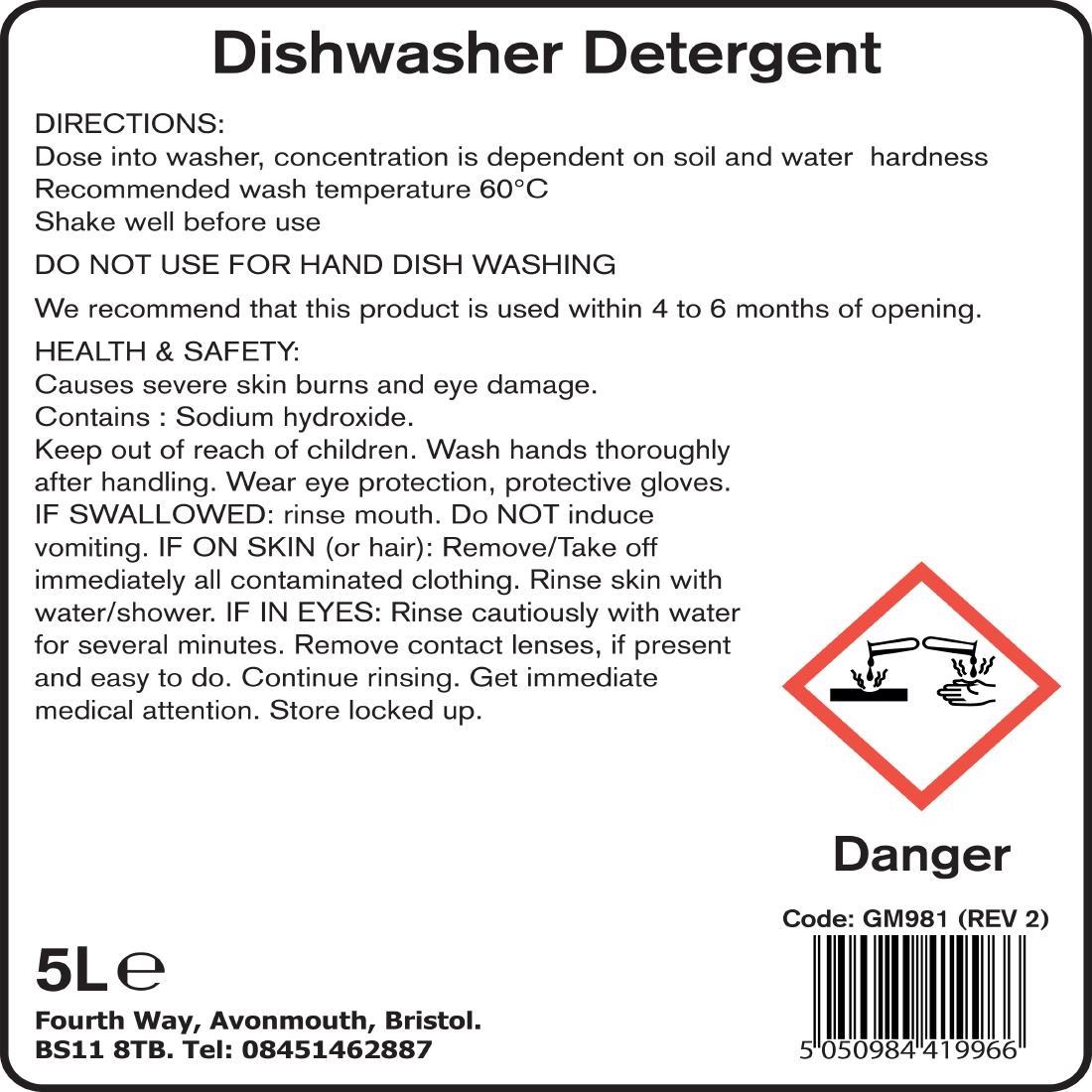 Jantex Pro Dishwasher Detergent Concentrate 5Ltr - GM981  - 3