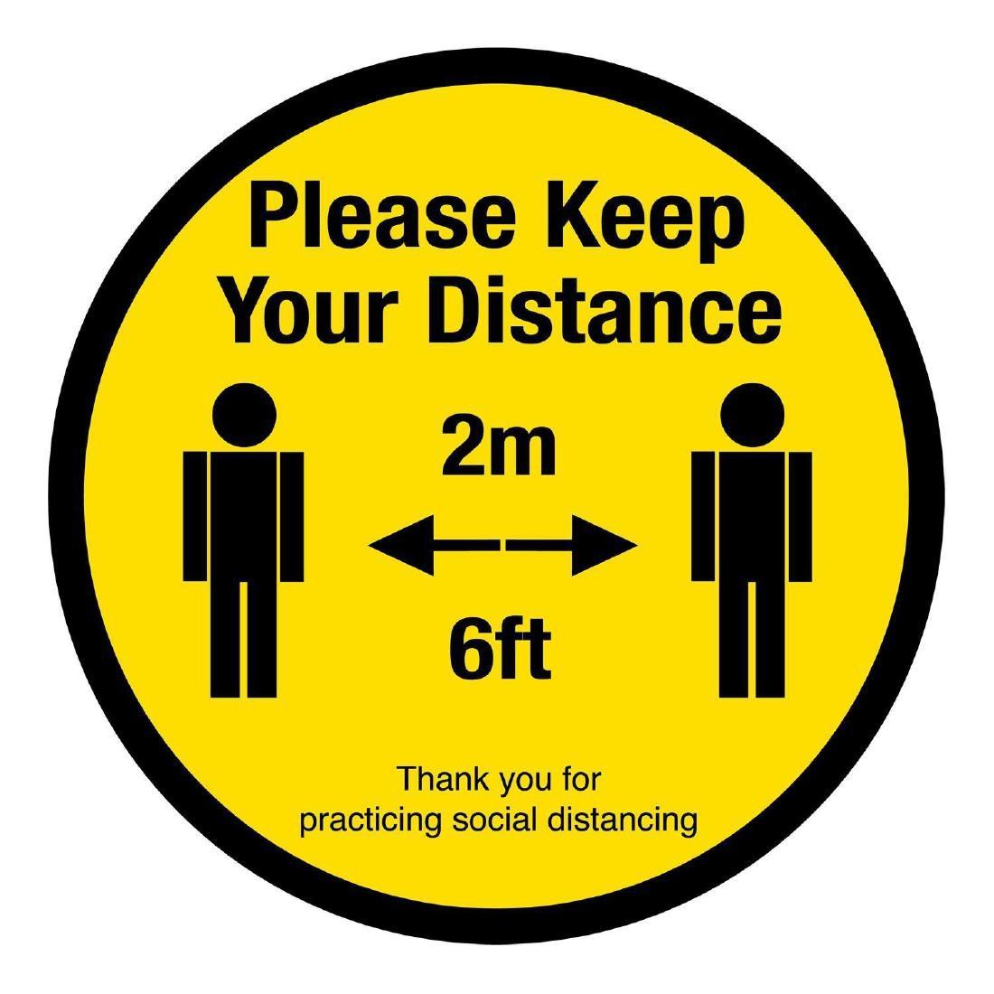 Please Keep 2 Metres Social Distancing Floor Graphic 400mm - FN367  - 1