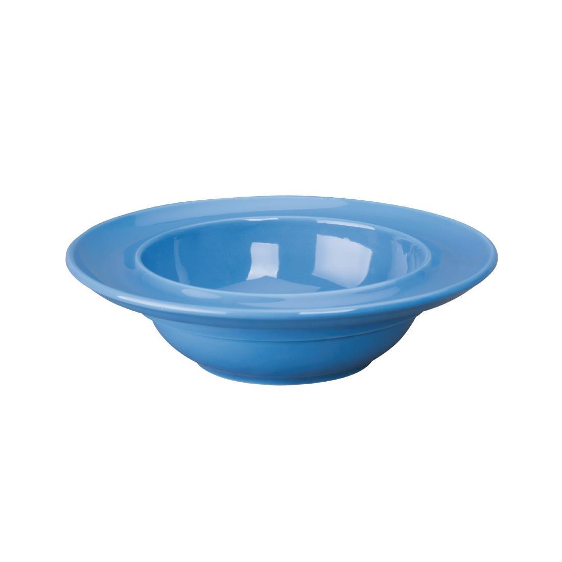 Olympia Heritage Raised Rim Bowl Blue 205mm (Pack of 4) - DW142  - 2