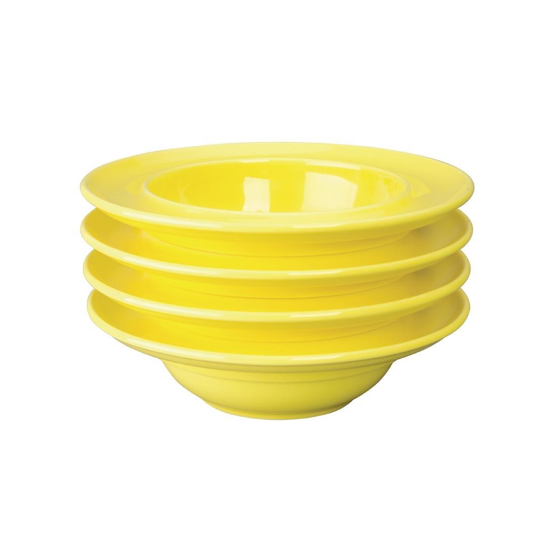 Olympia Heritage Raised Rim Bowls Yellow 205mm (Pack of 4) - DW148  - 4