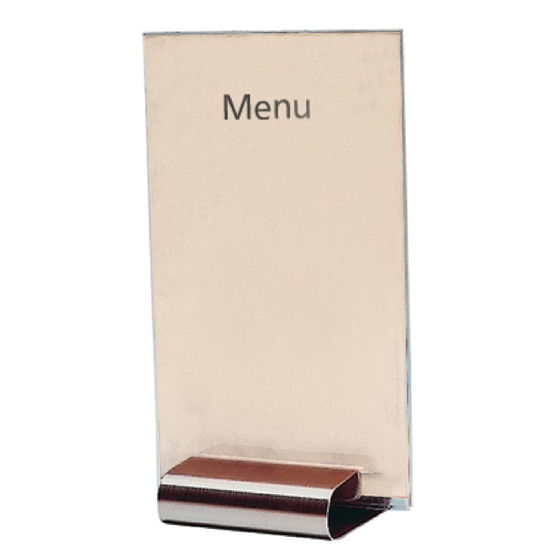 Olympia Curved Stainless Steel Menu Card Holder - F778  - 5