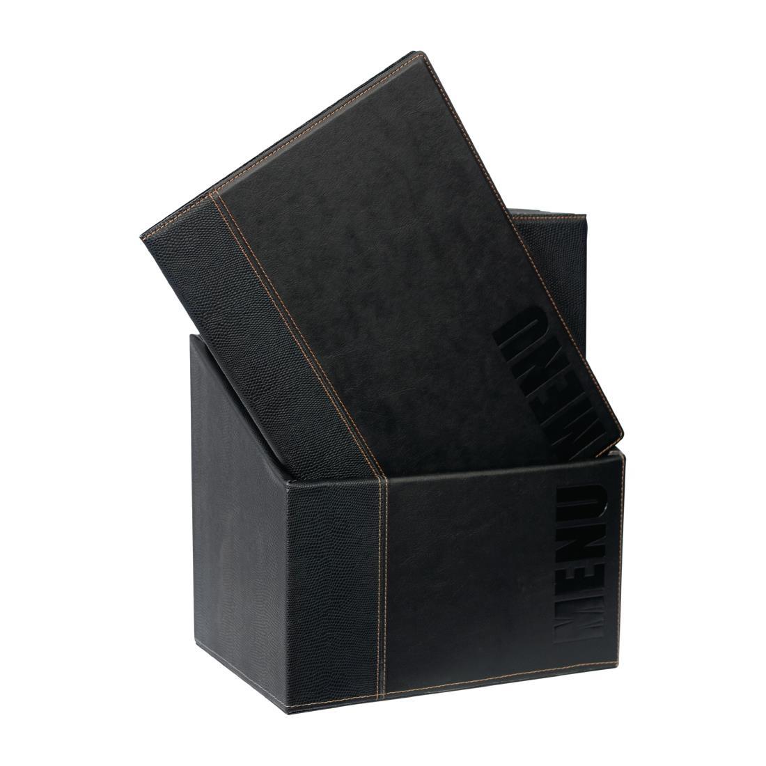 Securit Contemporary Menu Covers and Storage Box A4 Black (Pack of 20) - U266  - 1