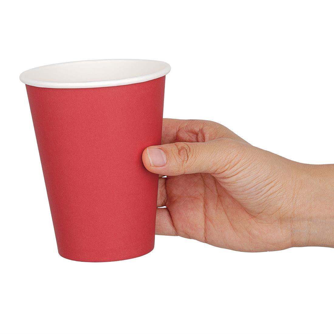 Fiesta Recyclable Single Wall Takeaway Coffee Cups Red 340ml / 12oz (Pack of 50) - GP407  - 3