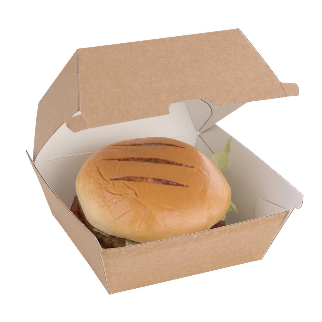 Fiesta Compostable Kraft Burger Boxes Small 105mm (Pack of 200) - FB664  - 2
