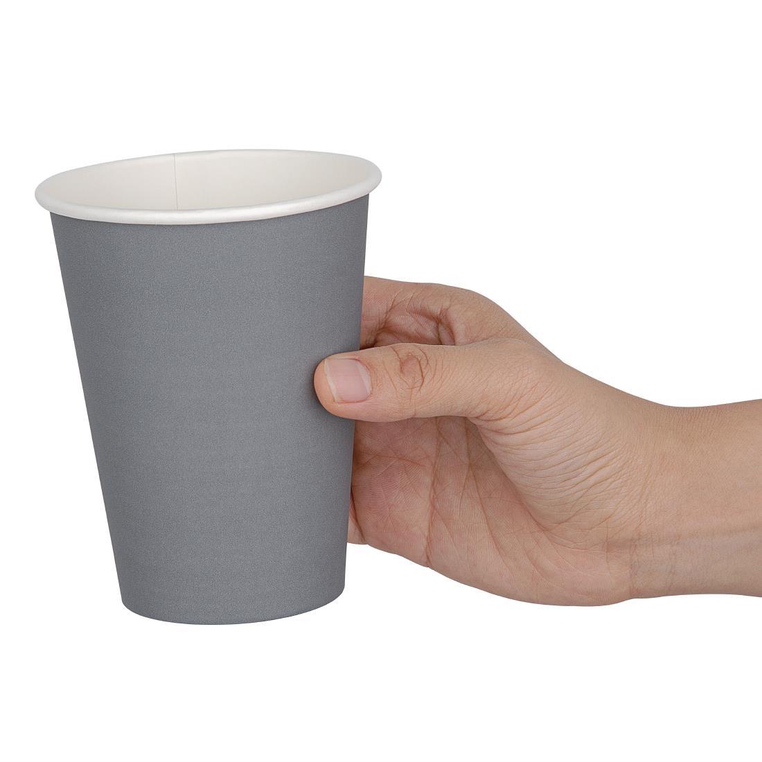 Fiesta Recyclable Coffee Cups Single Wall Charcoal 340ml / 12oz (Pack of 1000) - GP416  - 3