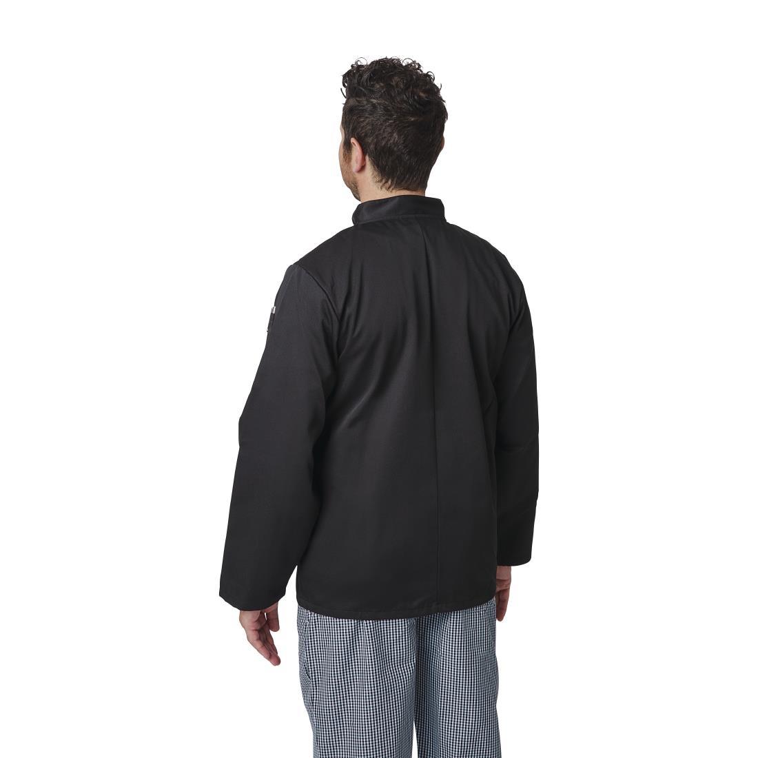 Whites Vegas Unisex Chefs Jacket Long Sleeve Black XL - A438-XL  - 6