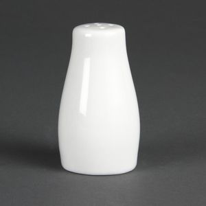 Olympia Whiteware Pepper Shakers 90mm (Pack of 12) - C214  - 1