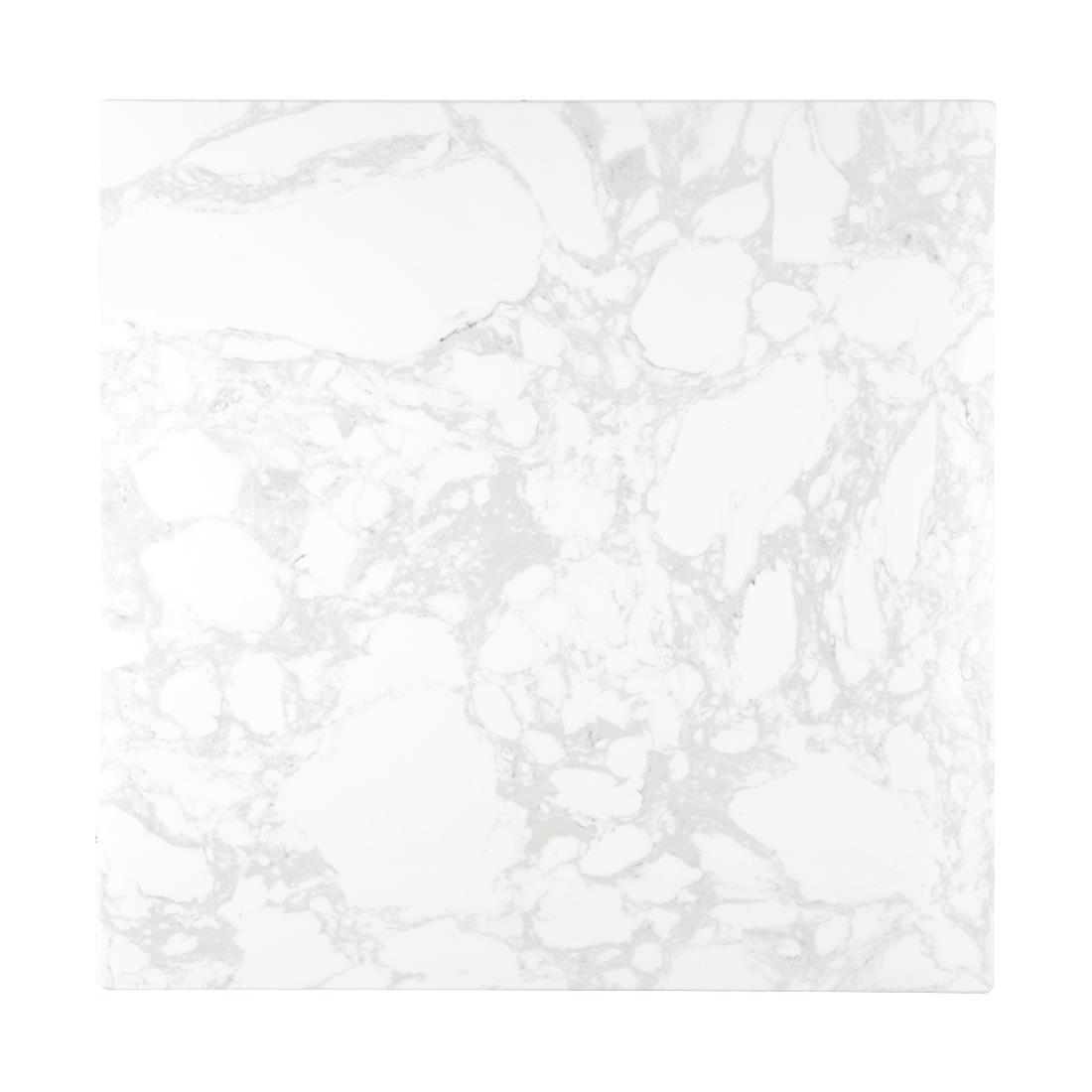 Bolero Square Marble Effect Table Top White 600mm - DC301  - 2