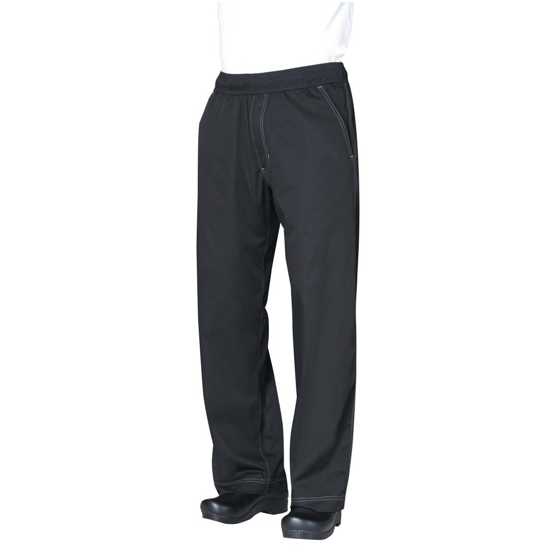 Chef Works Unisex Cool Vent Baggy Chefs Trousers Black XL - B187-XL  - 1
