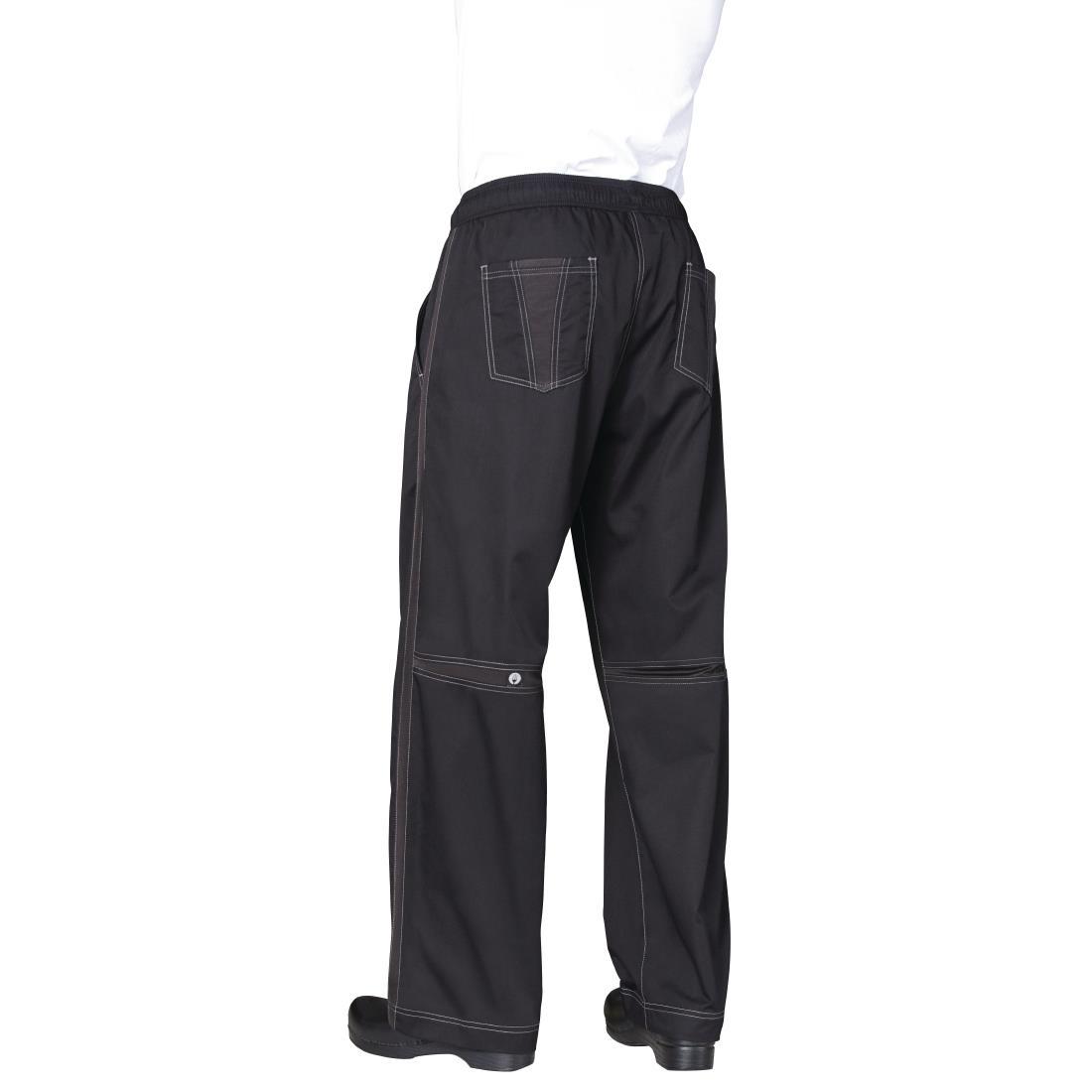 Chef Works Unisex Cool Vent Baggy Chefs Trousers Black XL - B187-XL  - 2