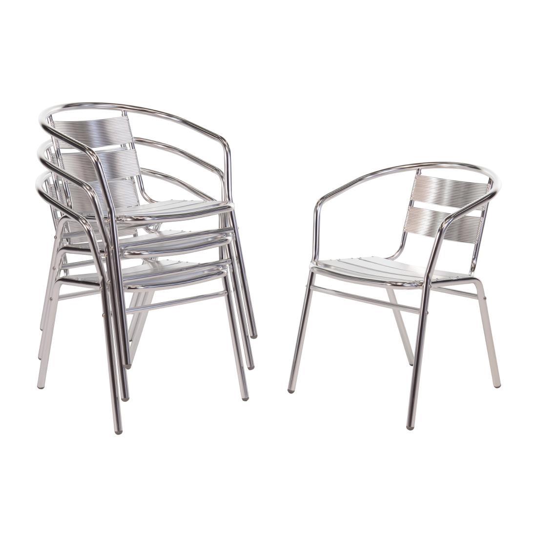 Bolero Aluminium Stacking Chairs (Pack of 4) - U419  - 1