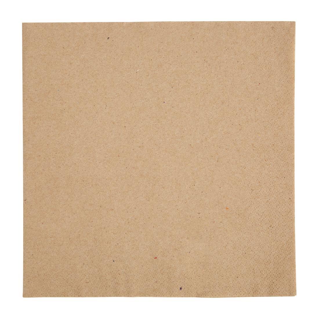 Fiesta Recyclable Recycled Dinner Napkin Kraft 40x40cm 2ply 1/4 Fold (Pack of 2000) - FE242  - 1