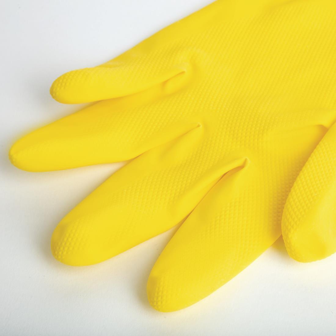 MAPA Vital 124 Liquid-Proof Light-Duty Janitorial Gloves Yellow Medium - FA292-M  - 2