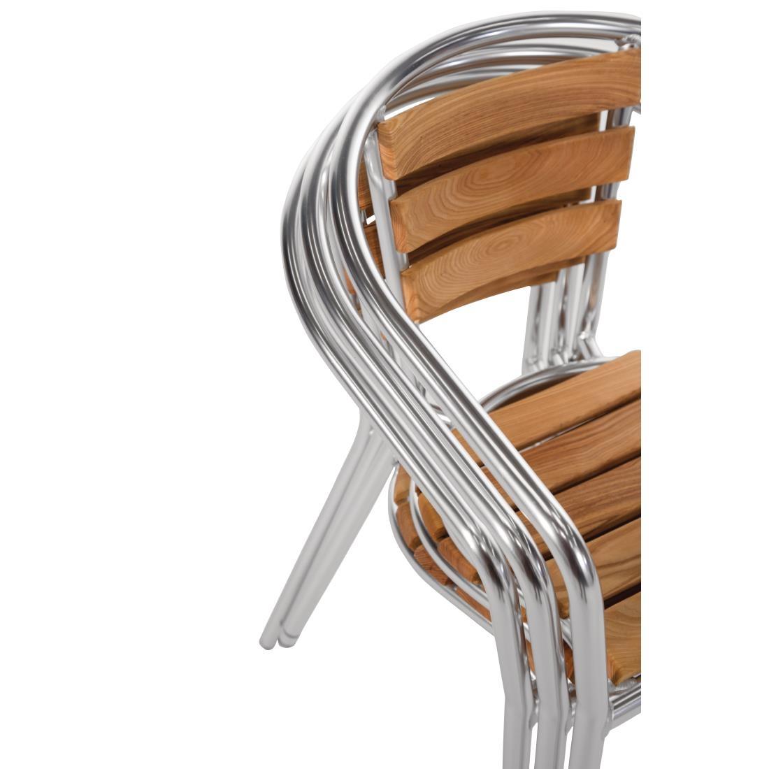 Bolero Aluminium and Ash Chairs (Pack of 4) - U421  - 4