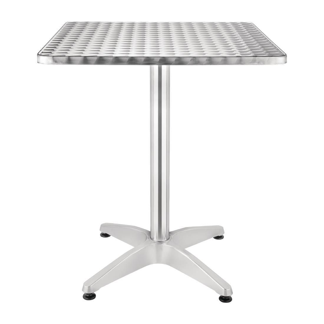 Bolero Square Bistro Table Stainless Steel 600mm - U427  - 1