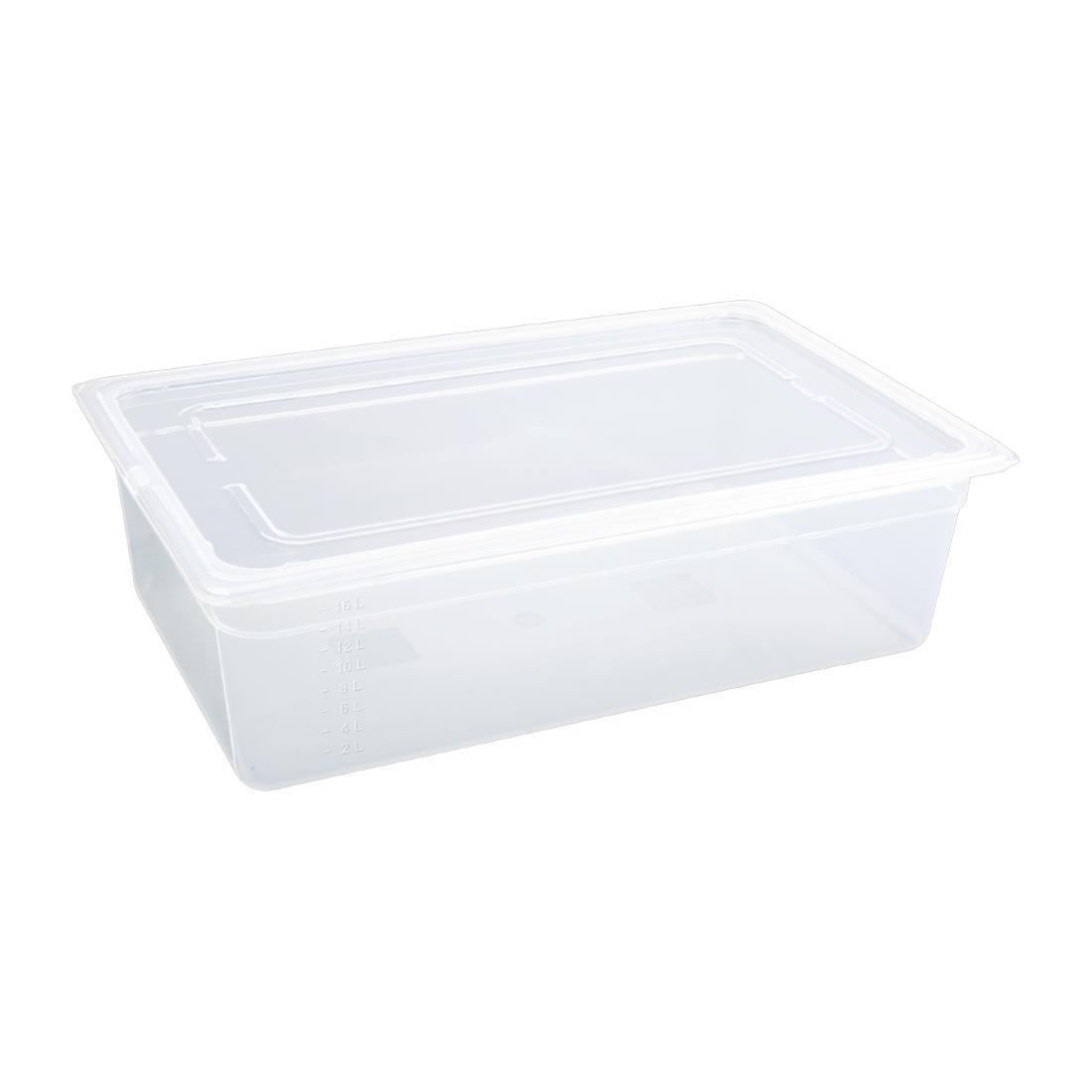 Vogue Polypropylene 1/1 Gastronorm Container with Lid 150mm (Pack of 2) - GJ512  - 2