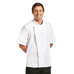 Chef Works Springfield Zipper Mens Chefs Jacket White 2XL - B471-XXL  - 1