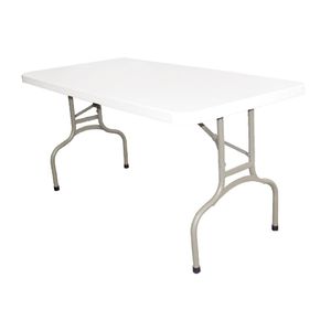 Bolero PE Rectangular Folding Table White 5ft (Single) - U544  - 1