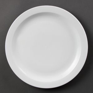 Olympia Whiteware Narrow Rimmed Plates 280mm (Pack of 6) - CB491  - 1