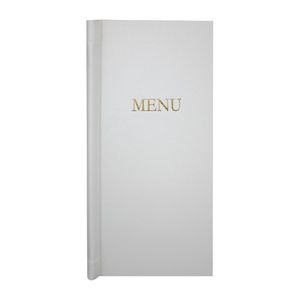 Slip Grip Menu Covers 2/3 Width A4 Size White - FB393  - 1