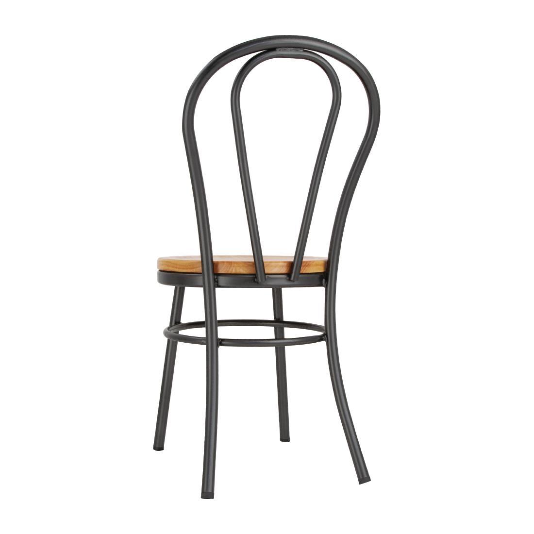 Bolero Clarisse Side Chairs Metallic Grey (Pack of 2) - DC178  - 3